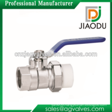 1/2 3/4 1 inch DN15 DN20 DN25 manual forged nickel plated female threaded brass single union ppr plastic insert brass ball valve